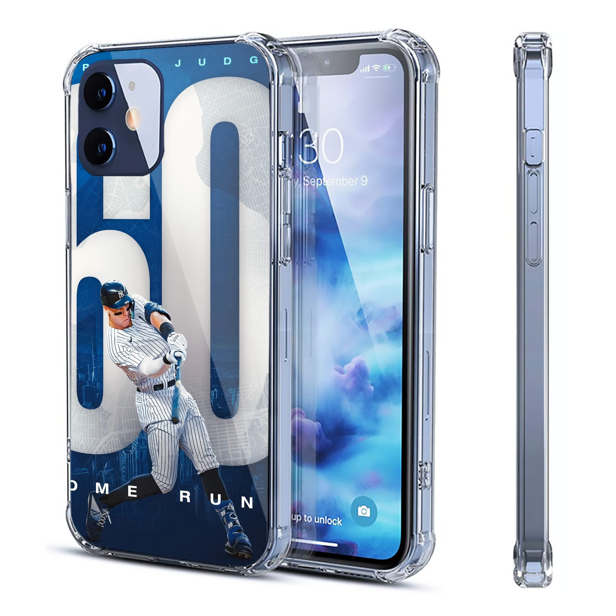 Aaron Judge 60 Home Runs 2 Clear IPhone 12 Case – Soft TPU With UV Print – Enhanced Drop Protection, Precise Fit, Anti-Fingerprint, Customizable Design, Scratch-Resistant, Yellow-Resistant